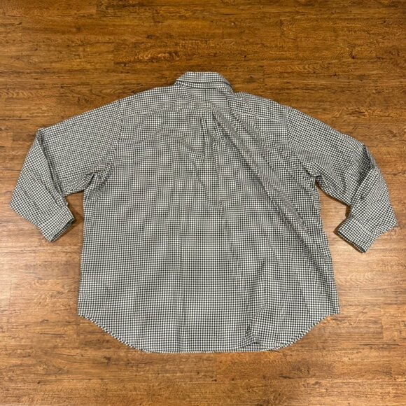 Vintage Polo Ralph Lauren Black White Gingham Check Button Down Shirt Men's‎ 3XB - Picture 3 of 8
